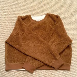 Reversible fleece plush sweater